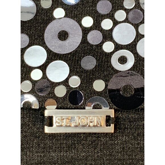 St John Spa Gray Full Zip Cardigan Sweatshirt Jacket Sequin Bling Sz M RD10166 - Picture 9 of 11